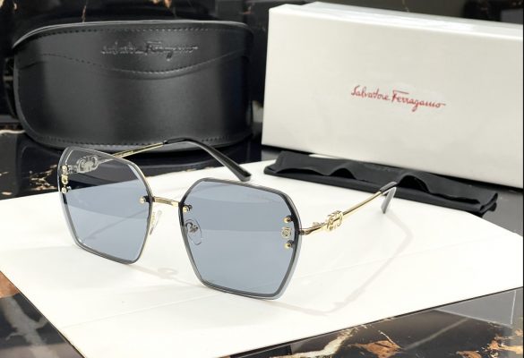 Blue Tint Sunglasses with Gold Detail