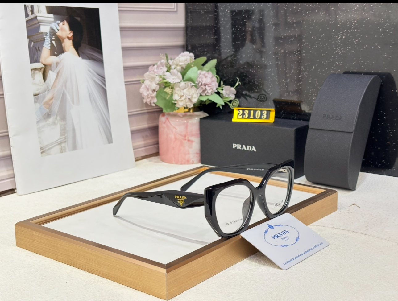 BLACK FRAME CAT-EYE WOMENS OPTICAL