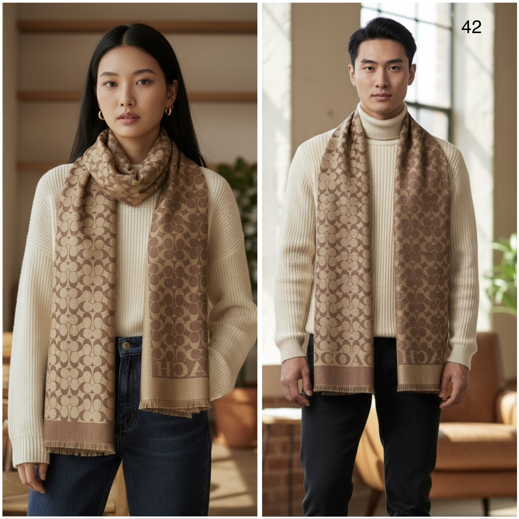 CH BROWN UNISEX SEMI WARM STOLE