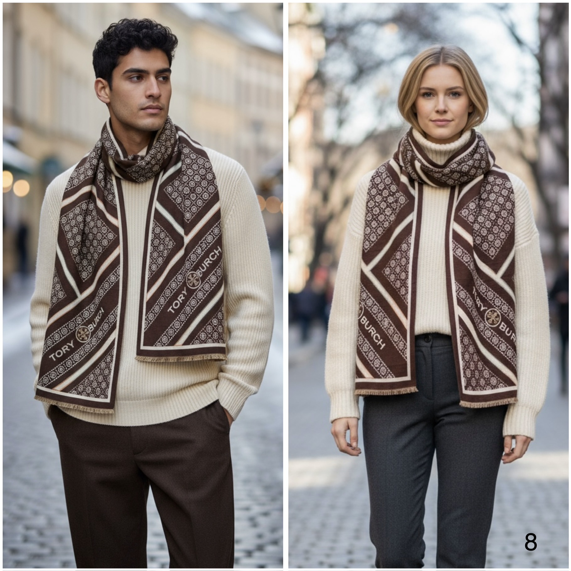 TB BROWN UNISEX WOOLLEN STOLE