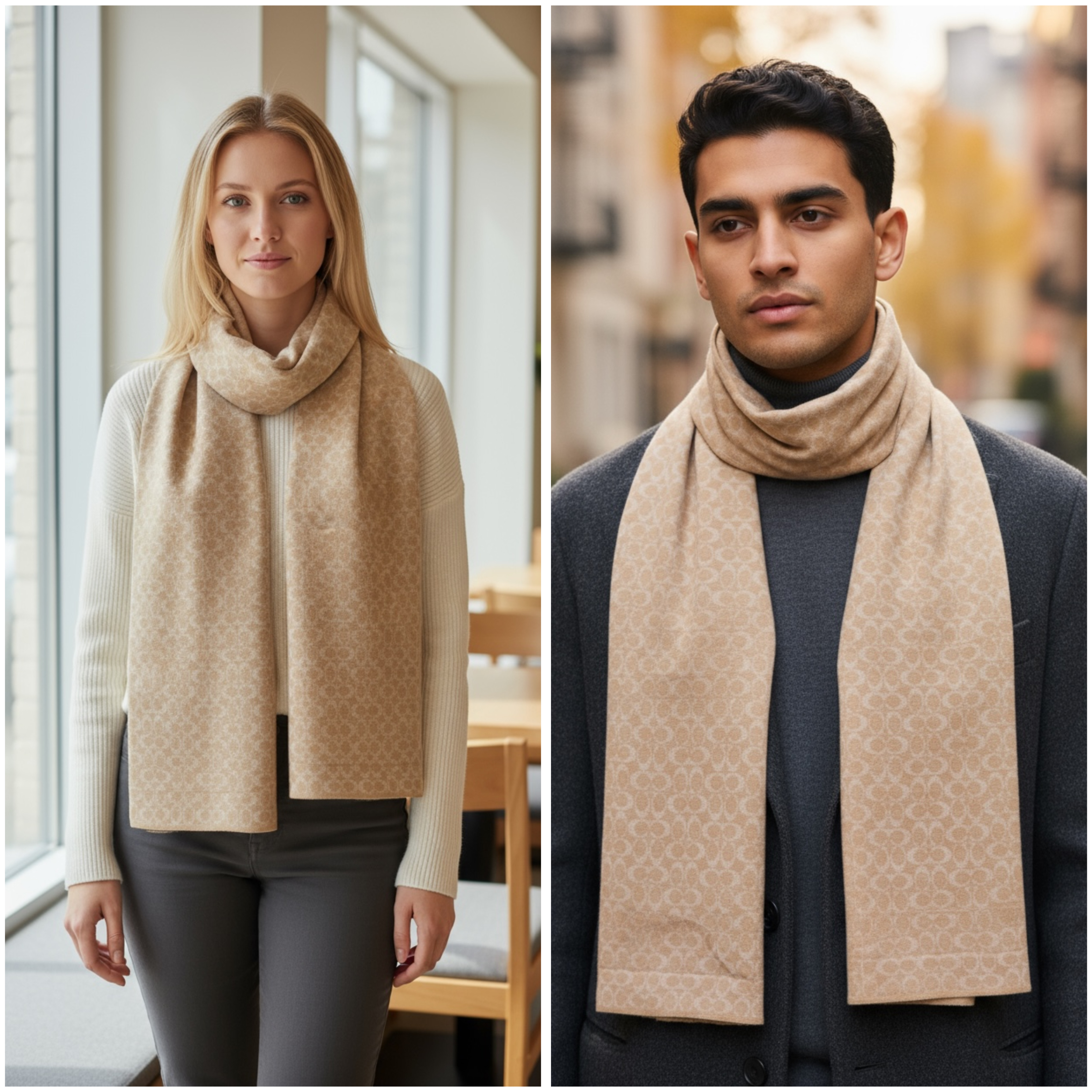 Coach Peach Colour Unisex Muffler