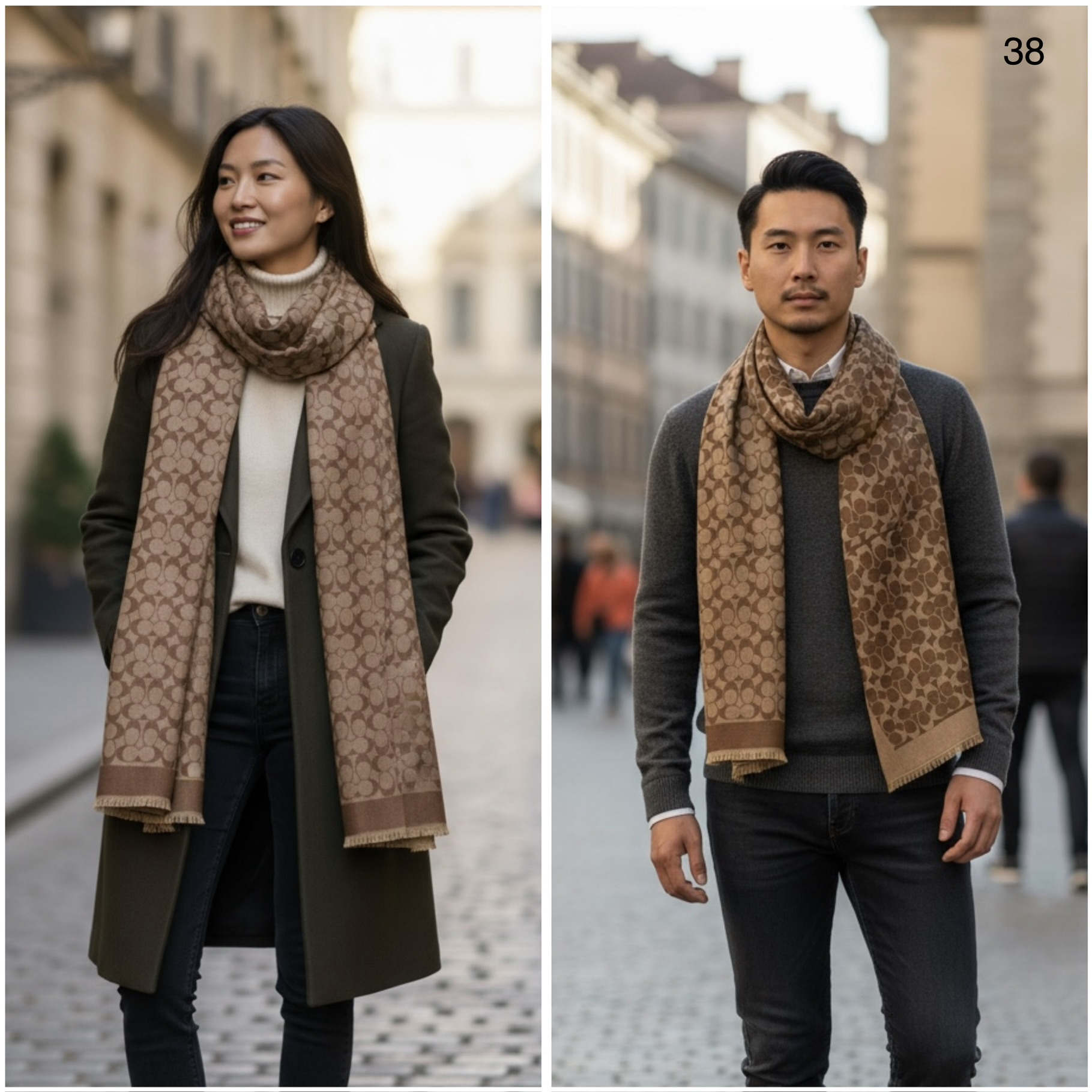 CH BROWN UNISEX SEMI WARM STOLE