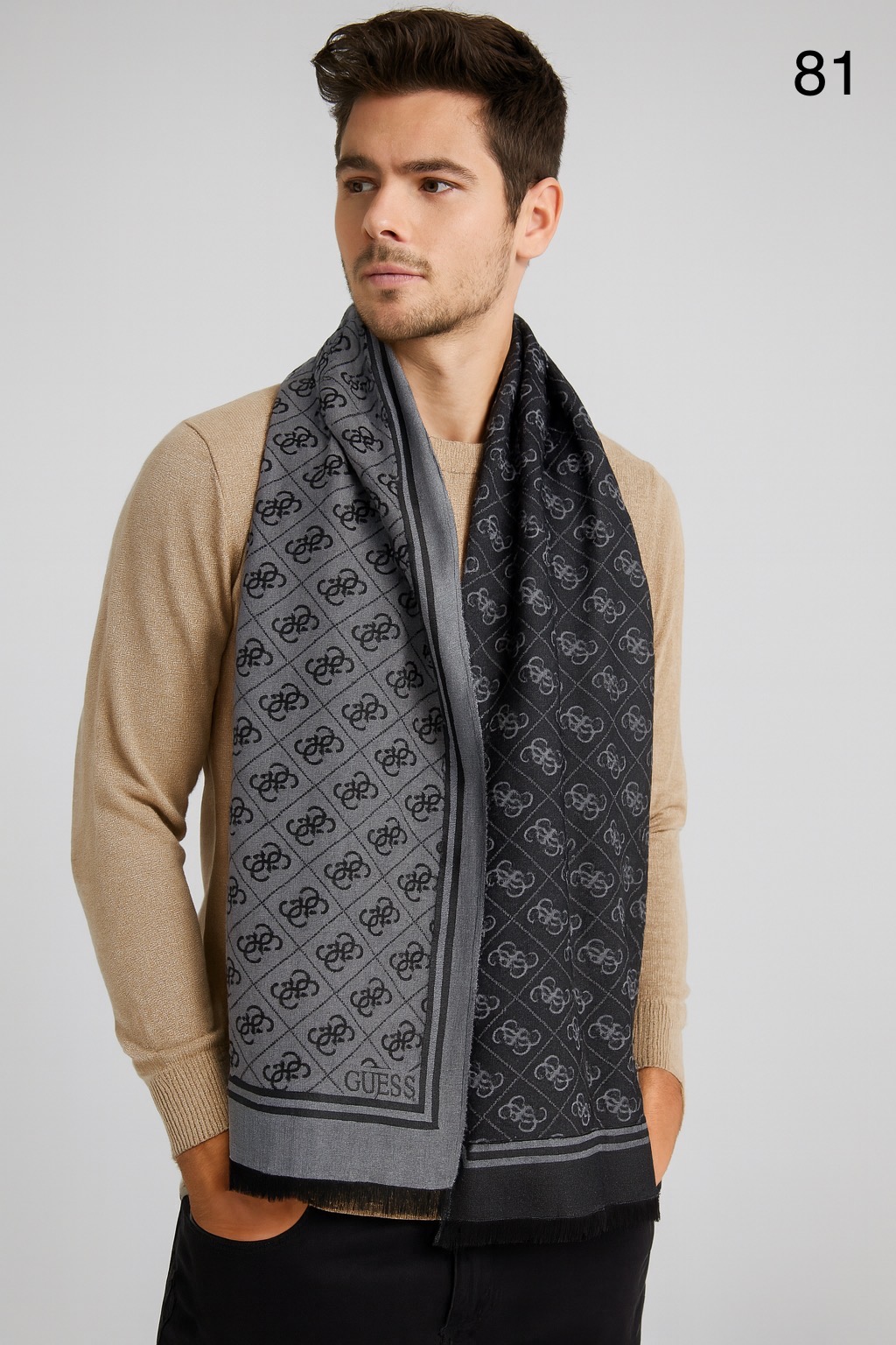 GUS BLACK/GREY SEMI WARM UNISEX STOLE