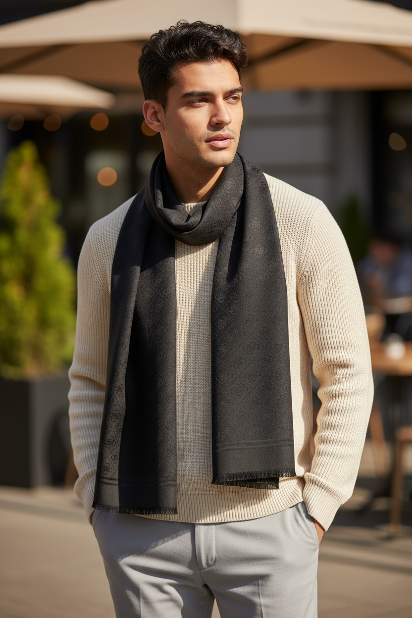 GUS BLACK SEMI WARM UNISEX STOLE