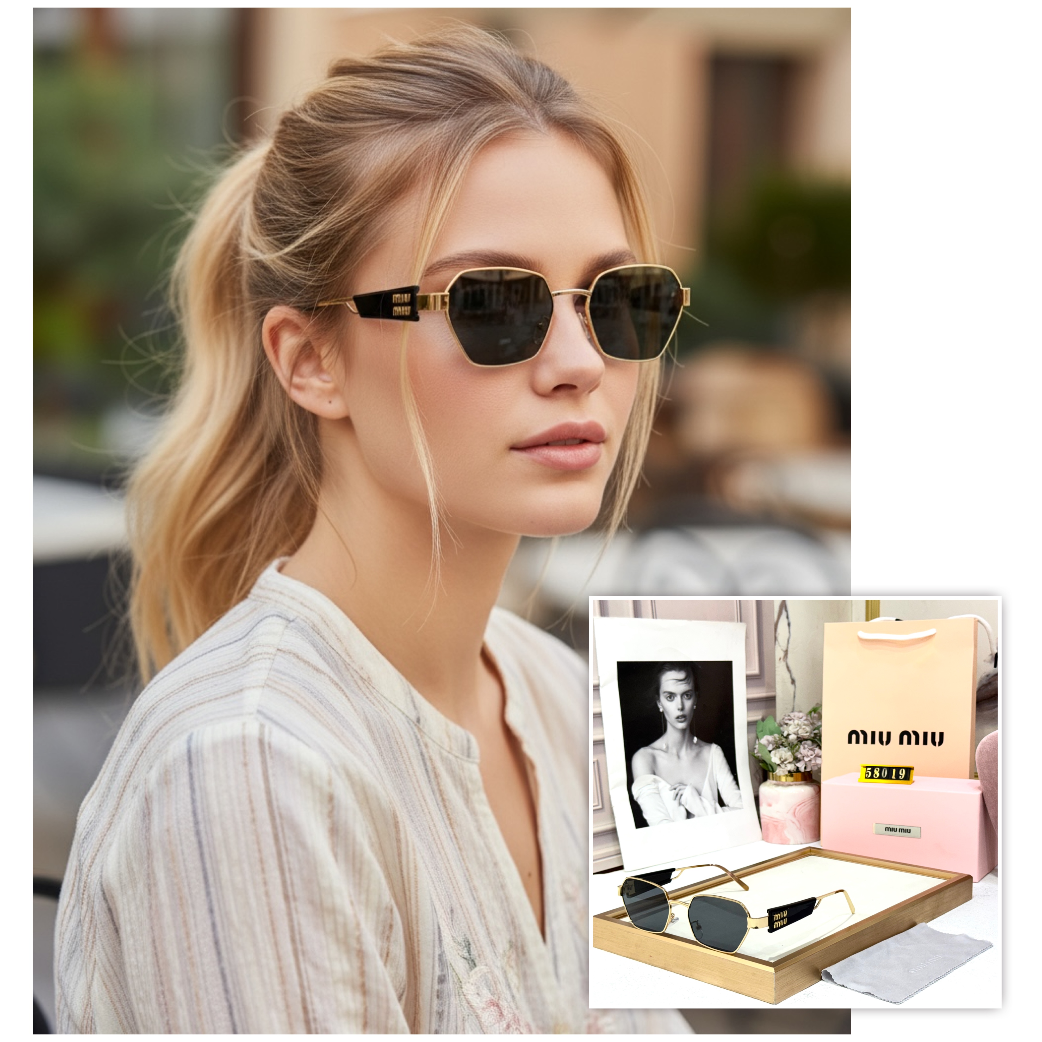 MM WOMENS BLACK SUNGLASSES